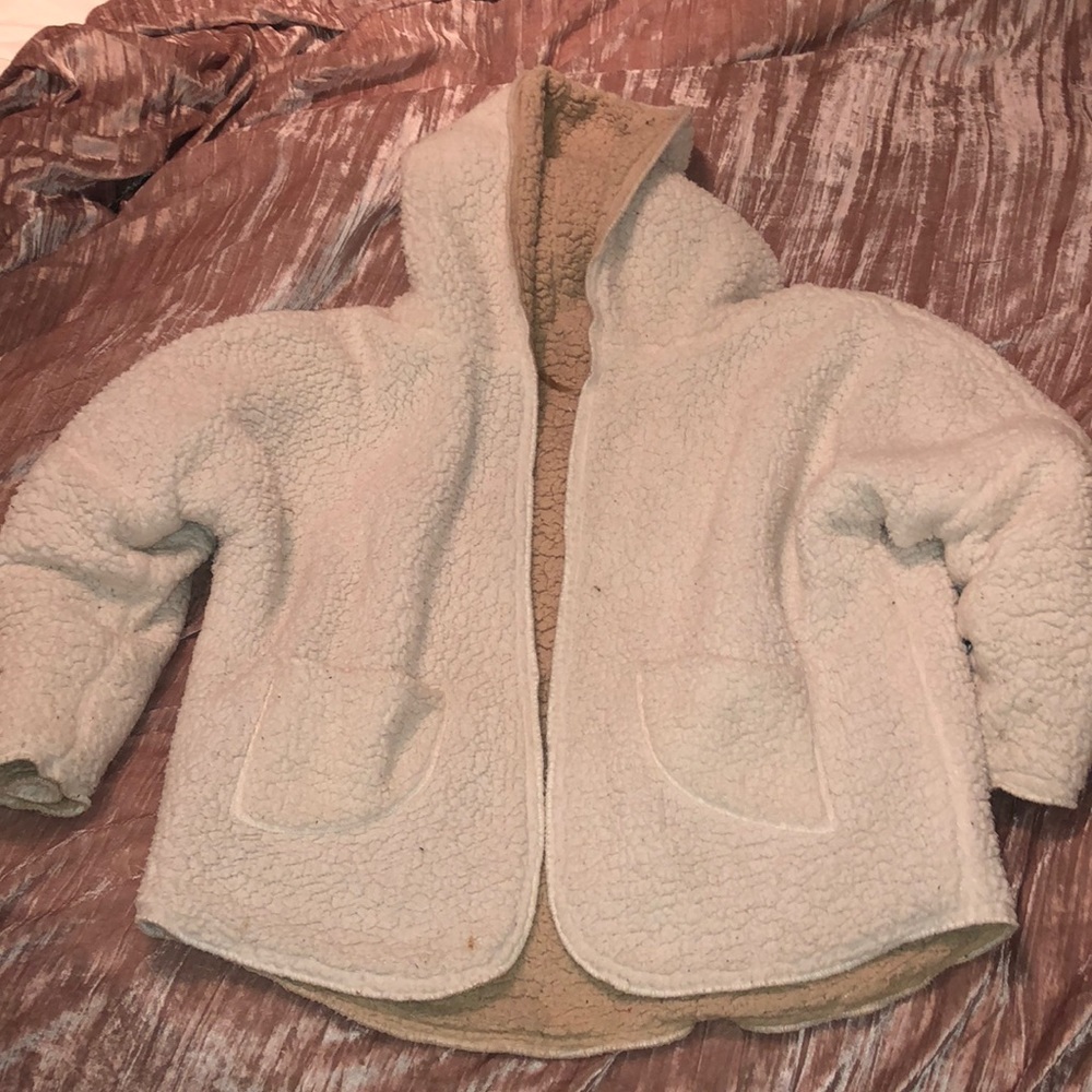 Cozy, fluffy white jacket